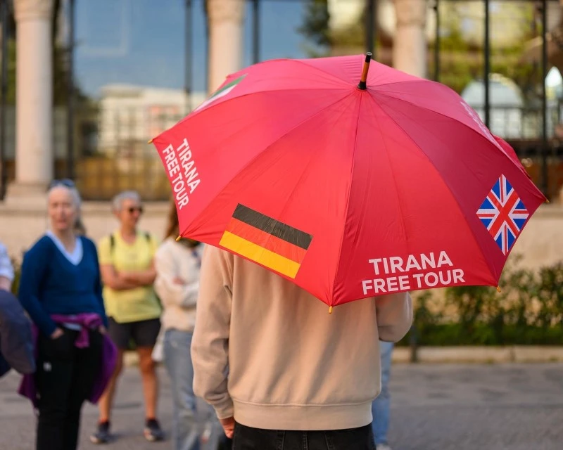 Tour Tirana local guide leading a free walking tour